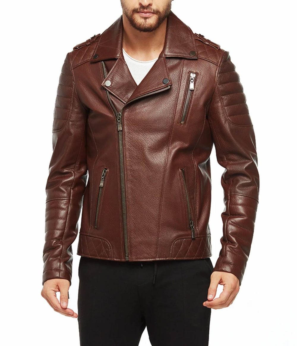 Classic Brown Branden Men’s Biker Jacket