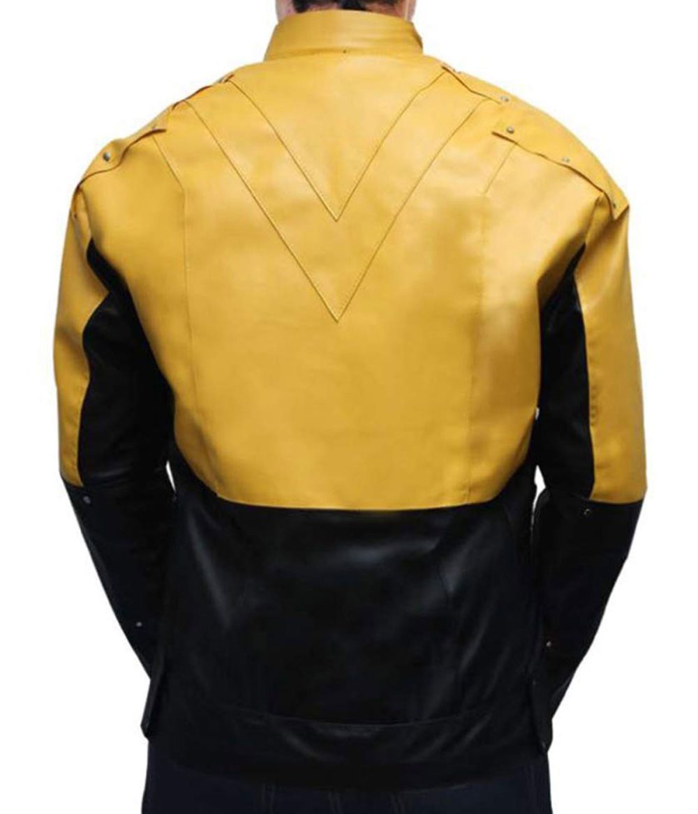 Reverse Flash Stylish Yellow Faux Leather Jacket