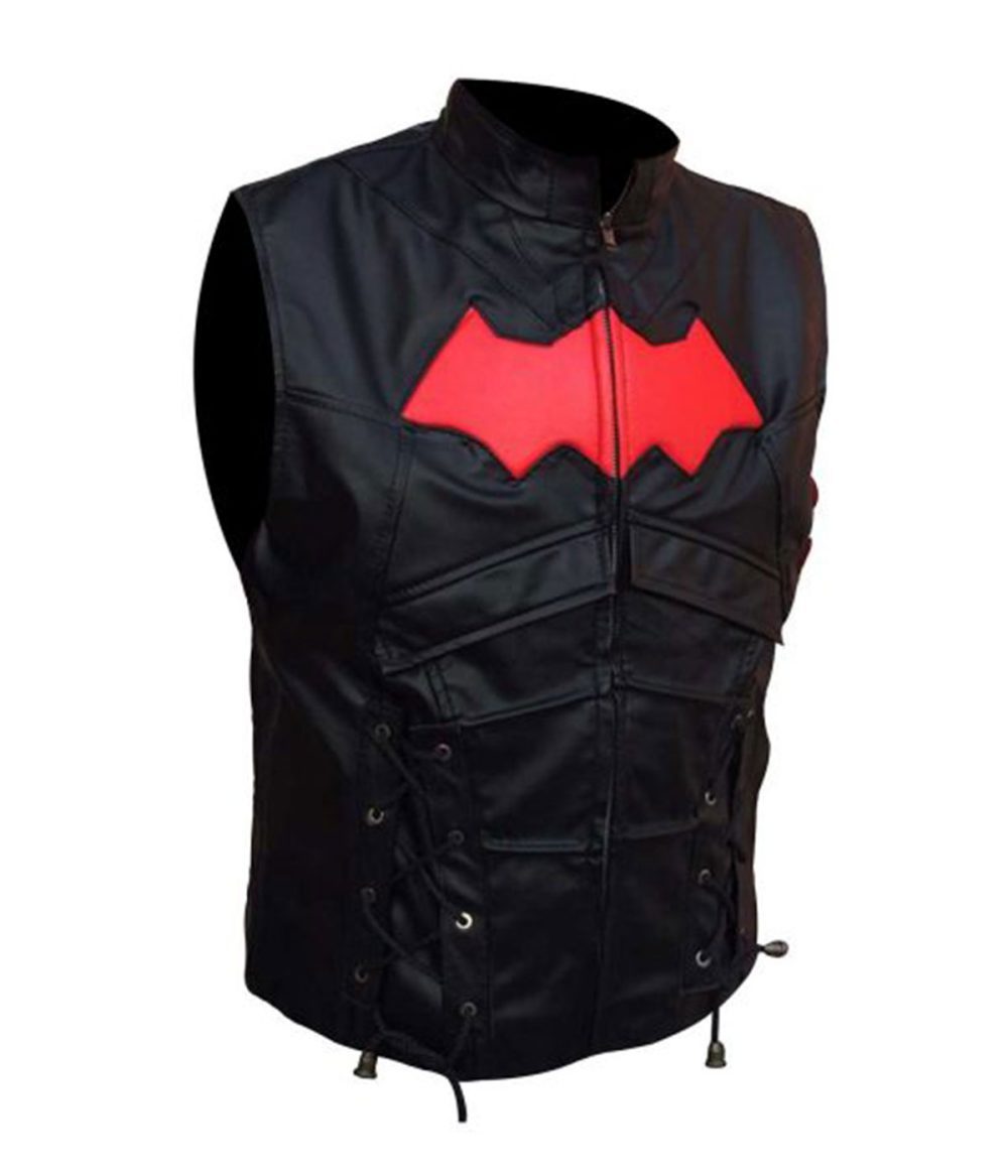 Men’s Batman Arkham Knight Black Leather Jacket