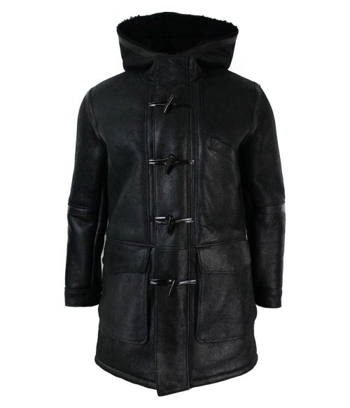 mens shearling jacket with hood