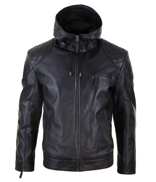 mens casual leather jacket