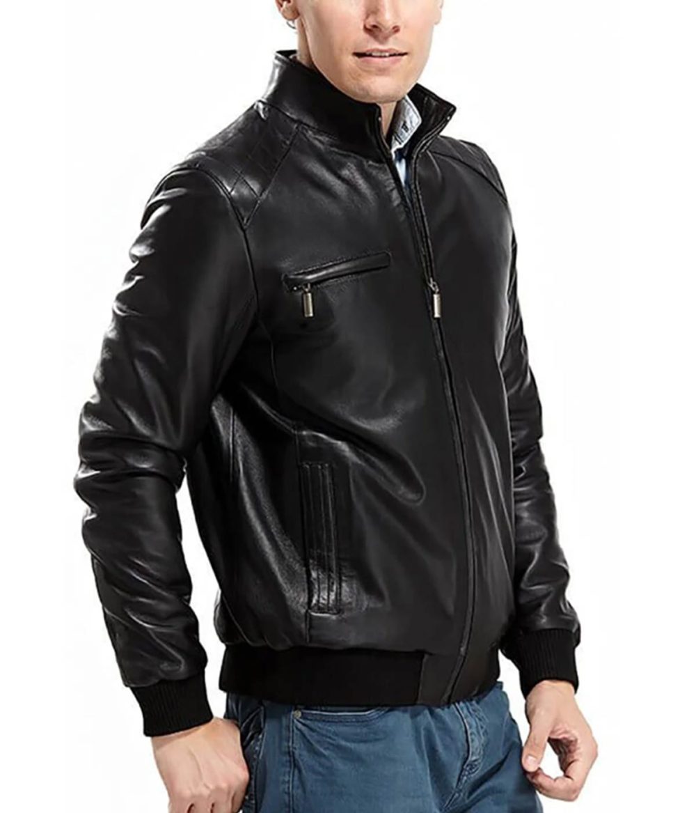 Black Leather Men’s Original Bomber Jacket