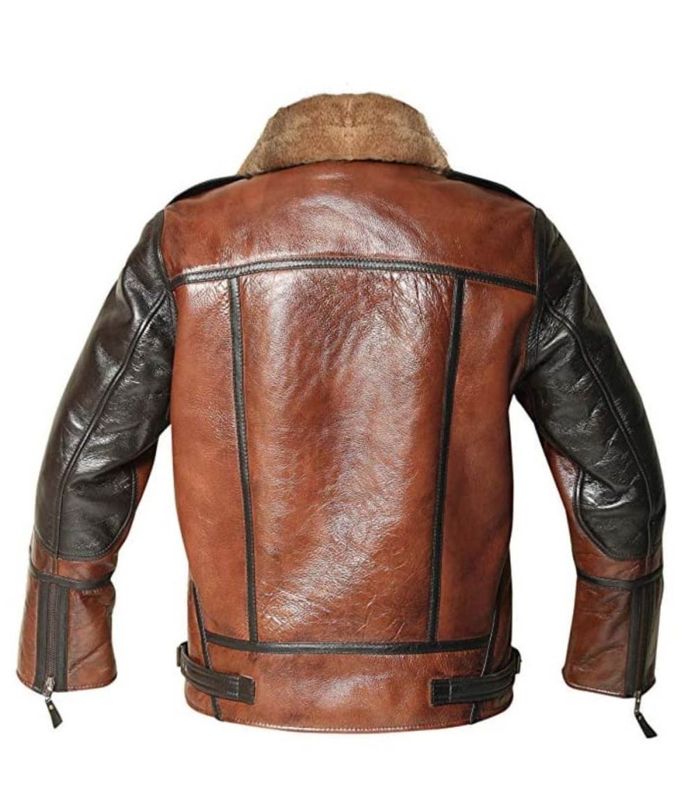 Mens Distressed B3 Shearling Aviator Jacket