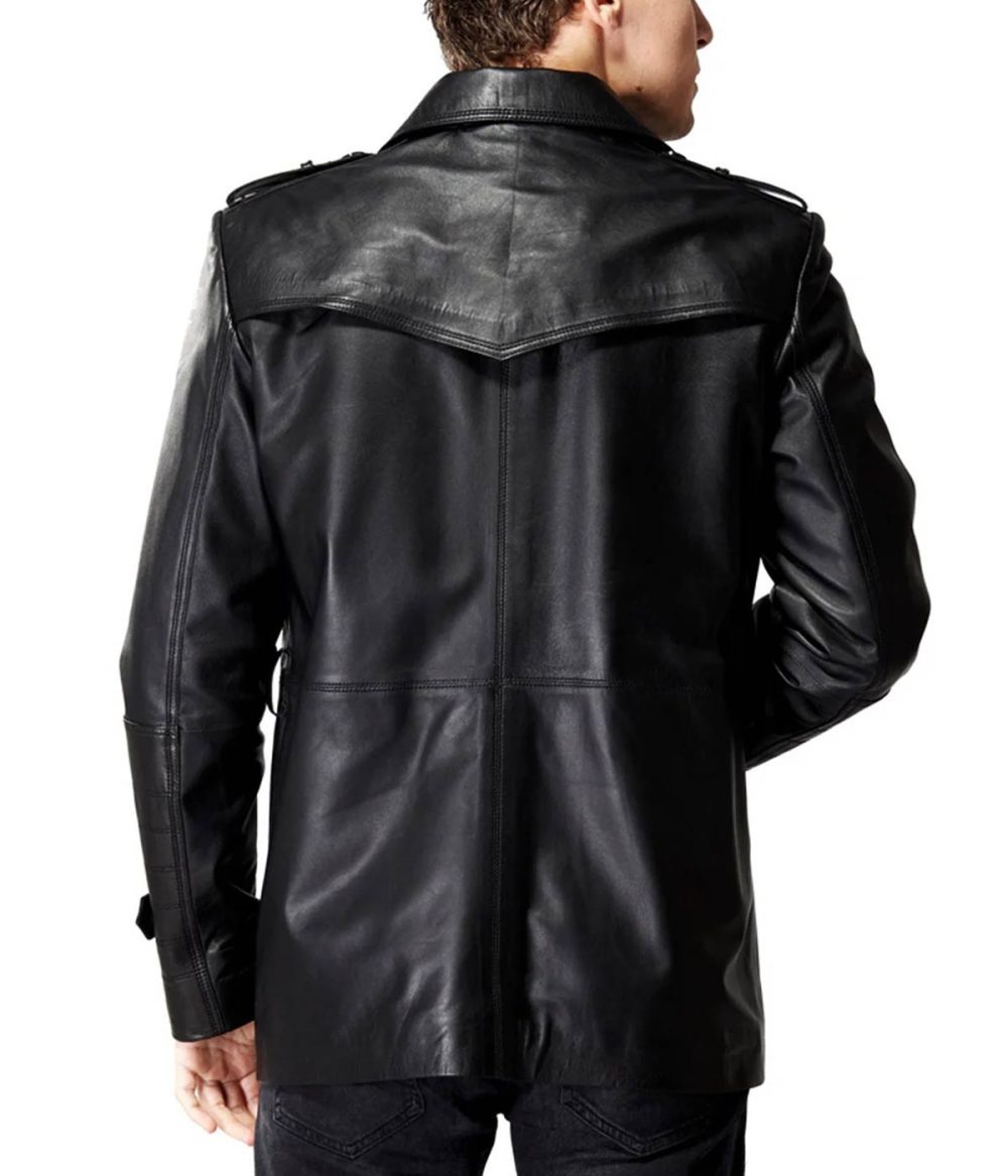 Sailor Men’s Black Leather Coat