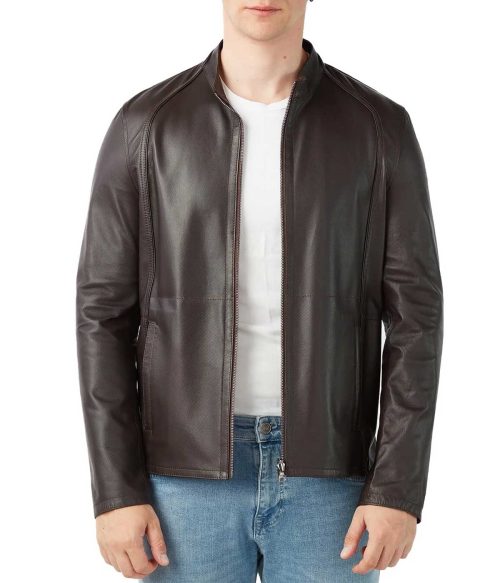 Genuine Brown Unlined Men’s Leather Jacket