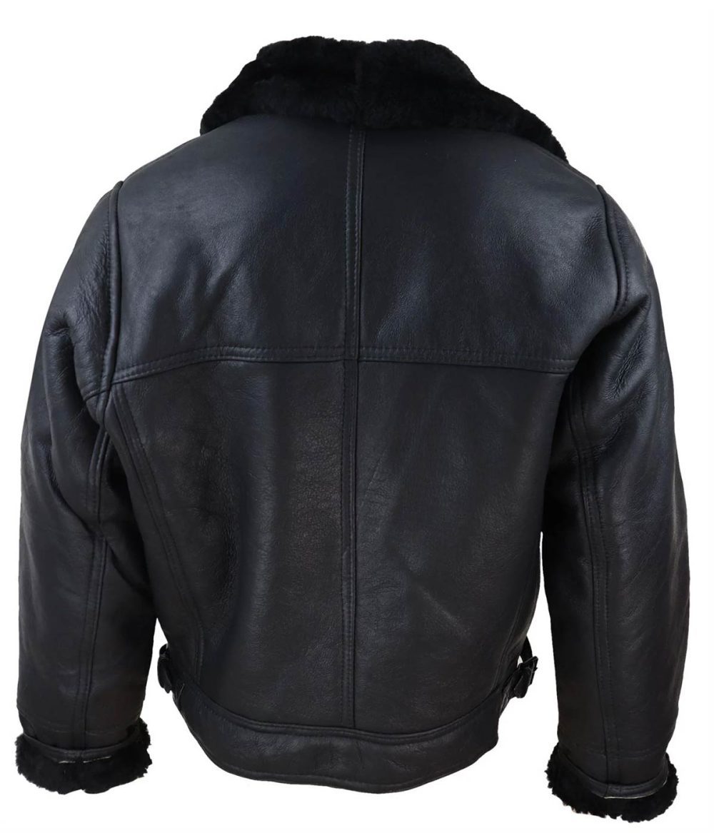 Mens Real Leather Sherling Cross Zip Sheepskin