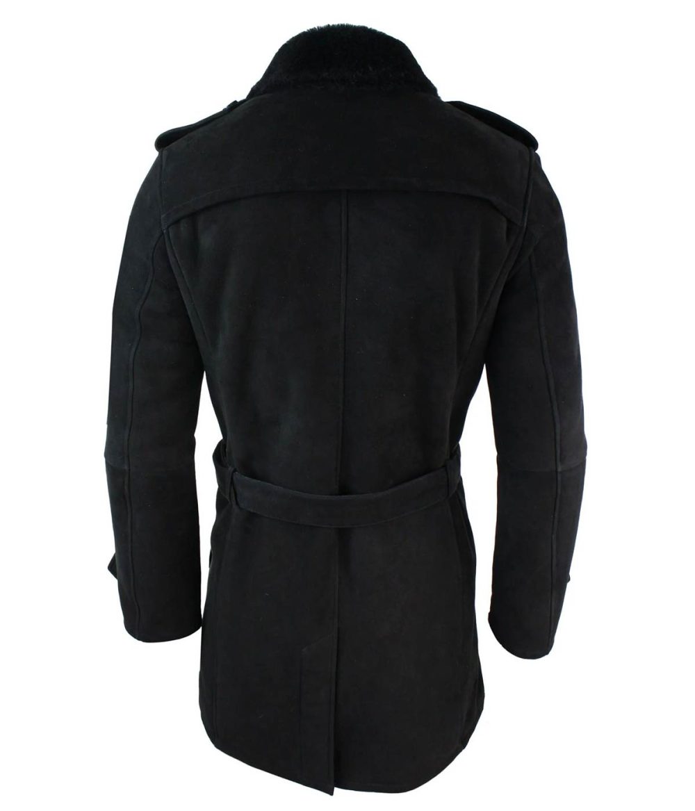 Double Breasted Belted Crombi 3/4 Overcoat