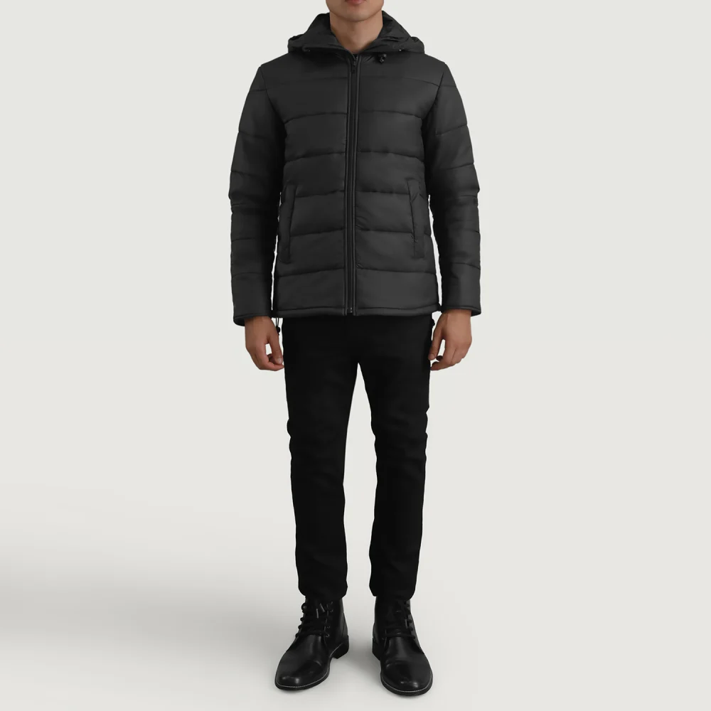 Erico Black Hooded Puffer Jacket