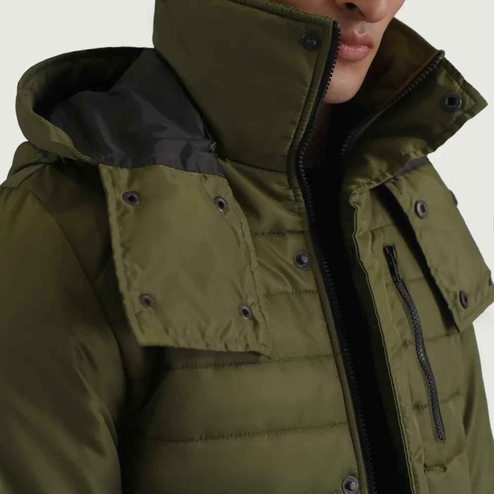 Malcolm Green Hooded Puffer Jacket