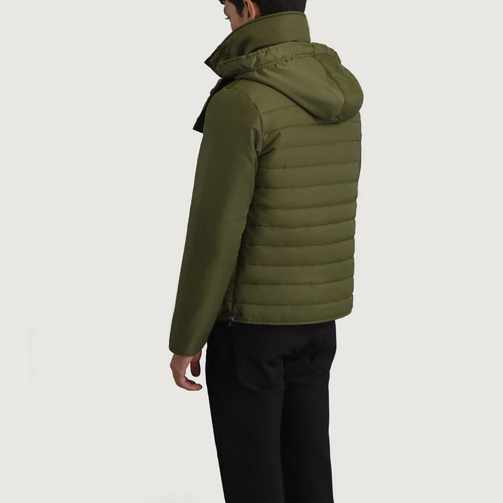 Malcolm Green Hooded Puffer Jacket