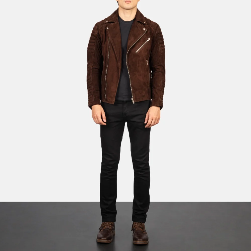 Armand Mocha Suede Biker Jacket