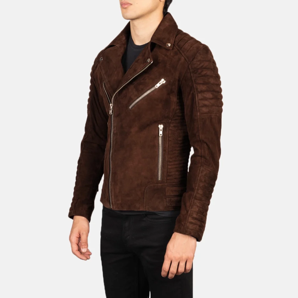 Armand Mocha Suede Biker Jacket