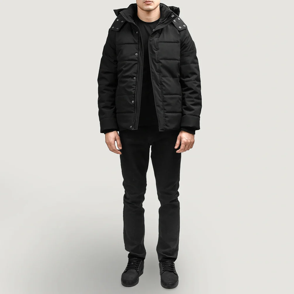 Exton Black Hooded Down Puffer Jacket