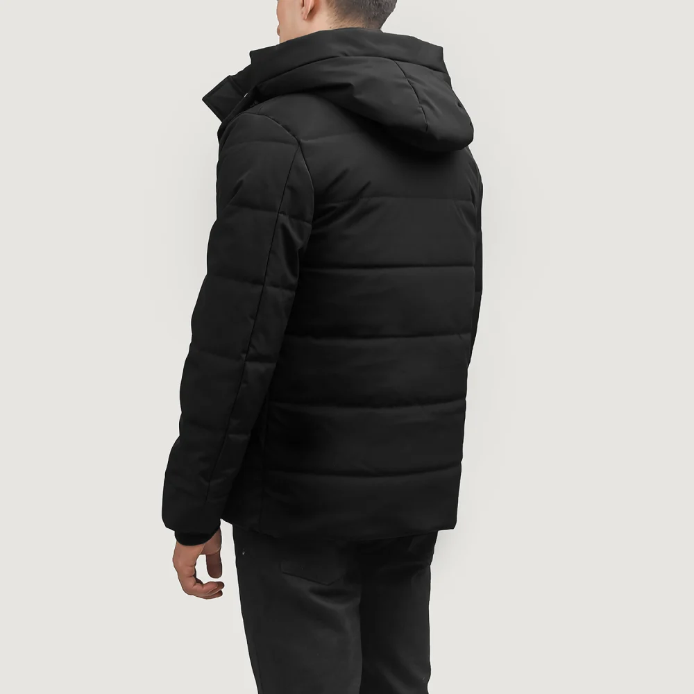 Exton Black Hooded Down Puffer Jacket