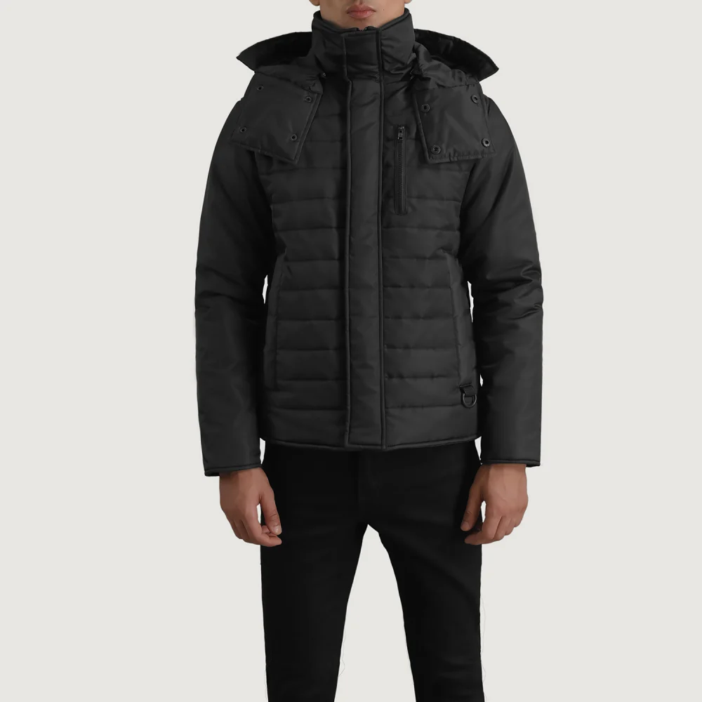 Malcolm Black Hooded Puffer Jacket