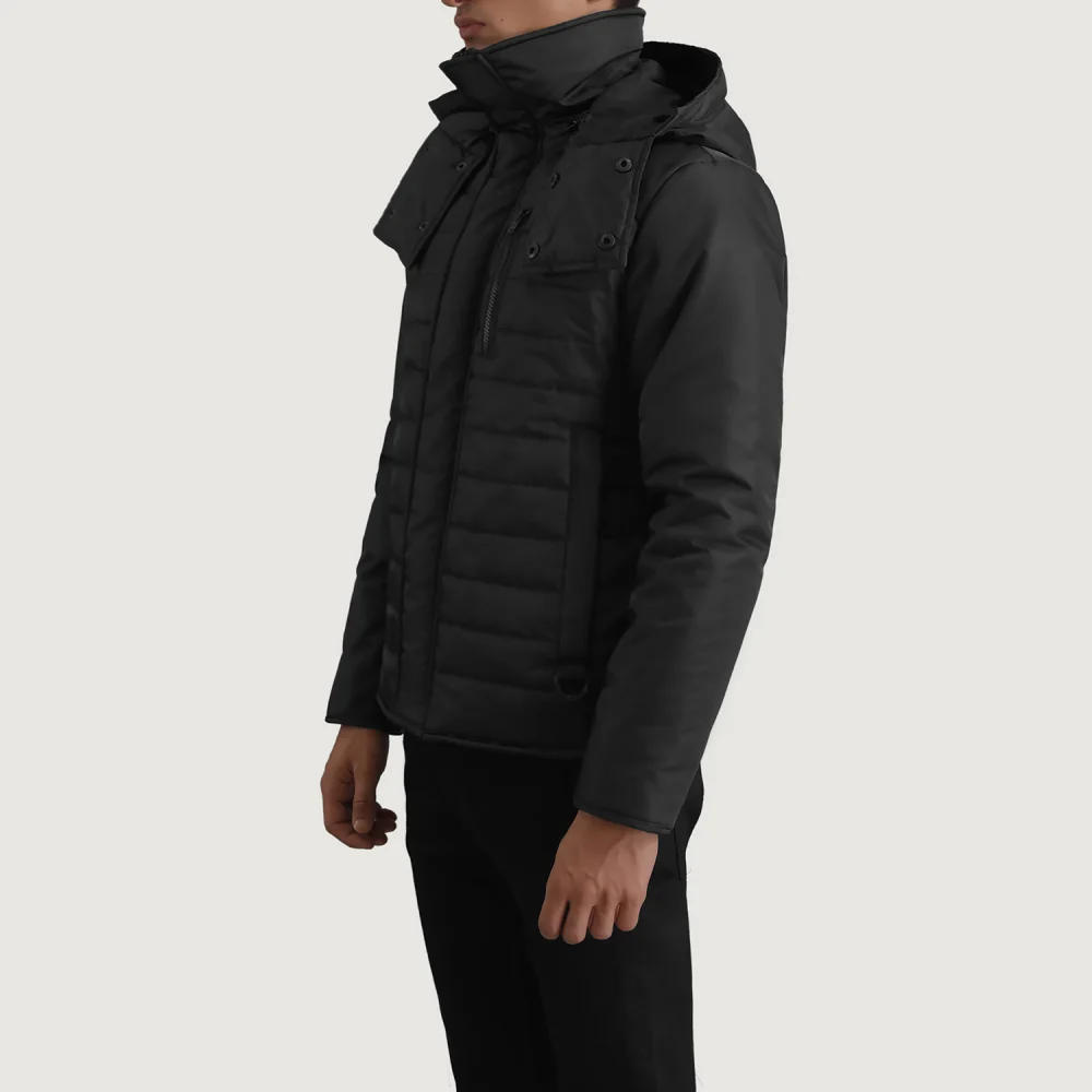 Malcolm Black Hooded Puffer Jacket