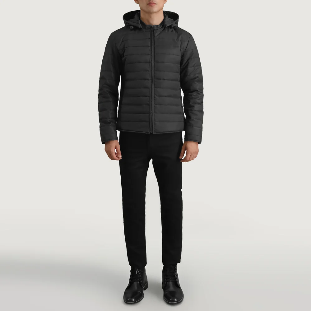 Tyler Black Hooded Puffer Jacket