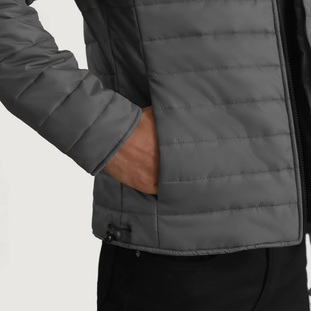 Tyler Grey Hooded Puffer Jacket