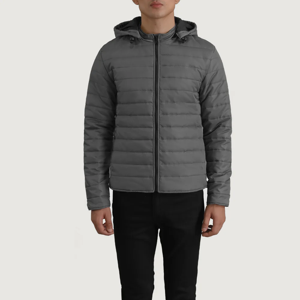 Tyler Grey Hooded Puffer Jacket