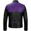 Black And Purple Leather Jacket Back