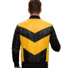 Black And Yellow Leather Jacket Back