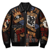 Black Graphic Tee Leather Jacket Black Graphic Tee Leather Jacket