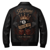 Black-Graphic-Tee-Leather-Jacket-Back Black Graphic Tee Leather Jacket Back