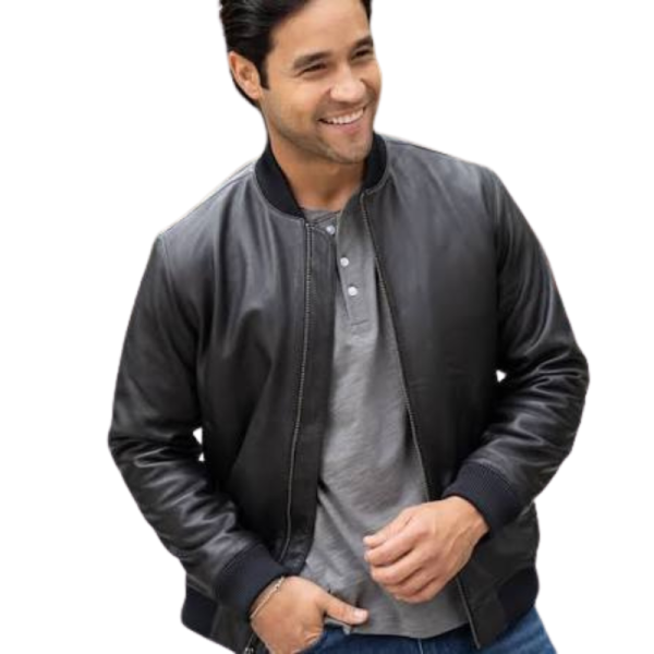 Black-Leather-Bomber-Jacket Black Leather Bomber Jacket
