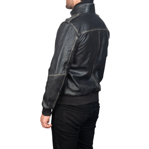 Black-Leather-Jacket-Bomber-Back Black Leather Jacket Bomber Back