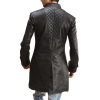Black Leather Jacket Coat Back View