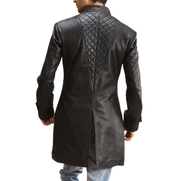 Black-Leather-Jacket-Coat-Back-View Black Leather Jacket Coat Back View