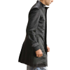 Black Leather Jacket Coat Side View