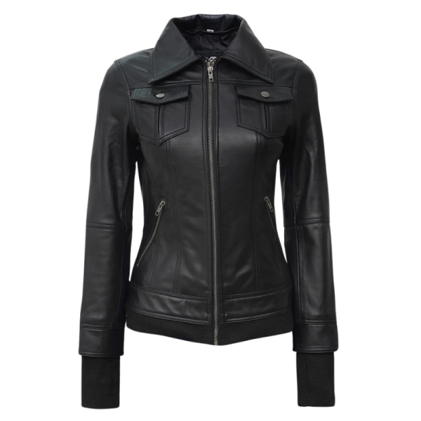 Black-Leather-Jacket-Fitted Black Leather Jacket Fitted