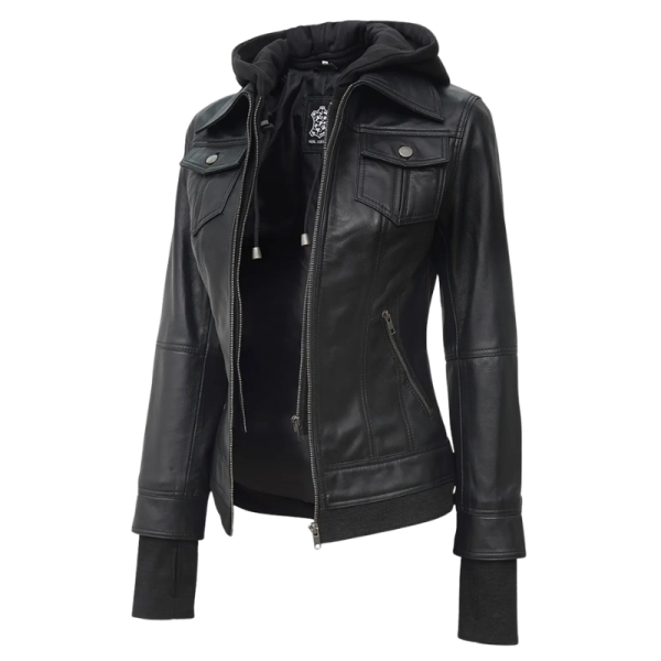 Black-Leather-Jacket-Fitted-Side-View Black Leather Jacket Fitted Side View