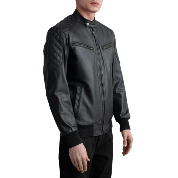 Black Leather Jacket For Men Side