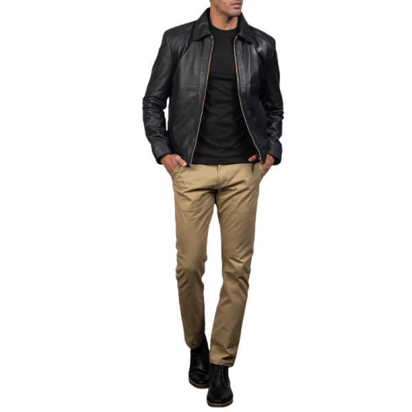 Black Leather Jacket Men Model