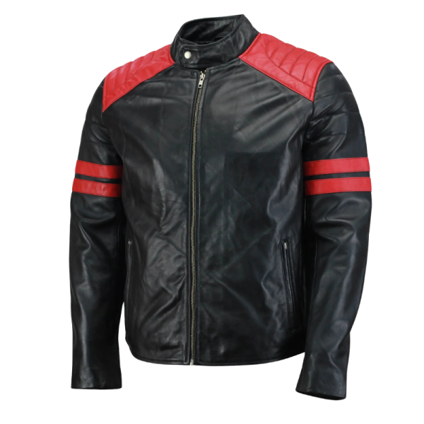 Black Leather Jacket With Red