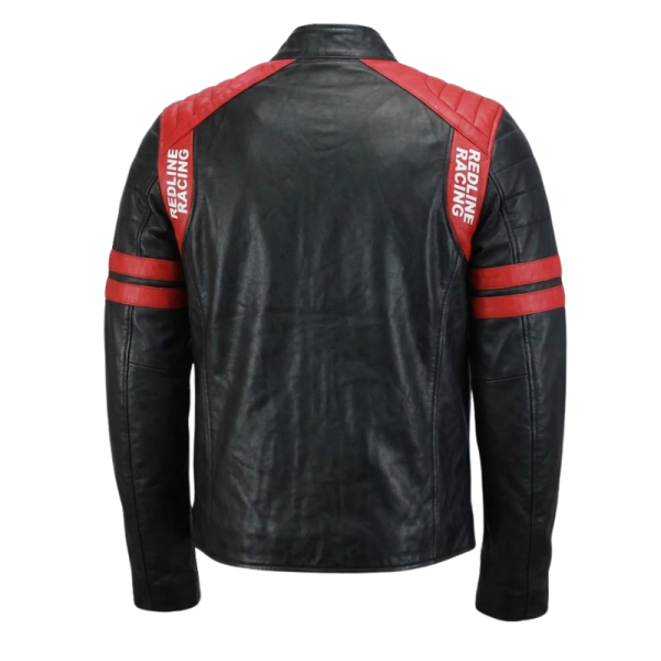 Black Leather Jacket With Red Back