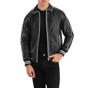 Black Leather Varsity Jacket