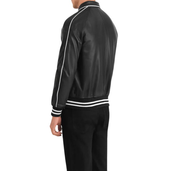 Black-Leather-Varsity-Jacket-Back Black Leather Varsity Jacket Back