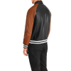 Brown And Black Leather Jacket Back