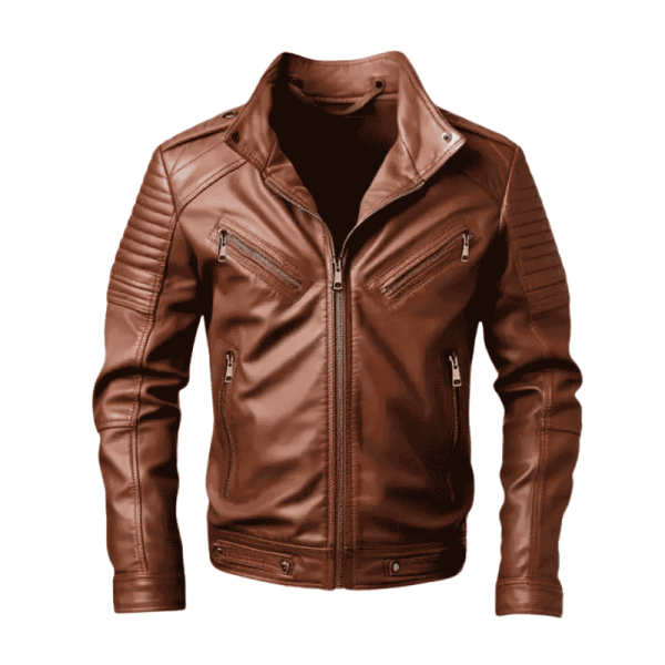 Brown Faux Leather Jacket