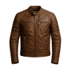 Brown Leather Aviator Jacket​