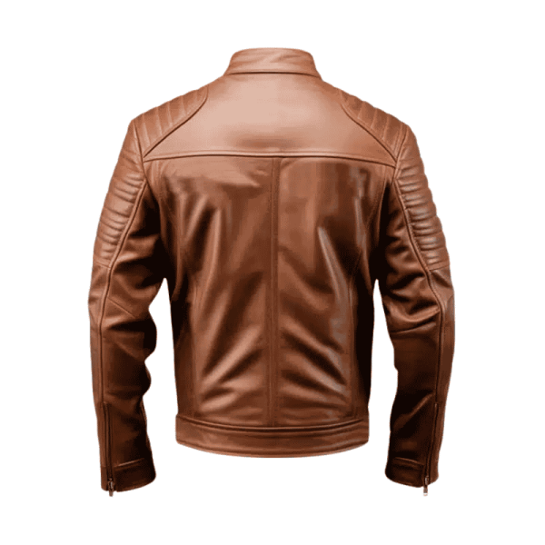 Brown Leather Jacket Online USA Back