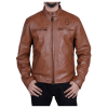 Brown Leather Moto Jacket