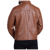 Brown Leather Moto Jacket Back