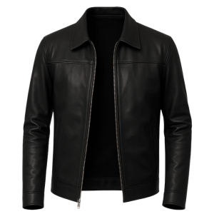 Casual Black Leather Jacket