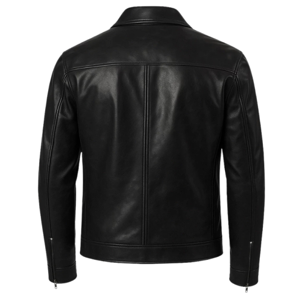 Casual-Black-Leather-Jacket-Back Casual Black Leather Jacket