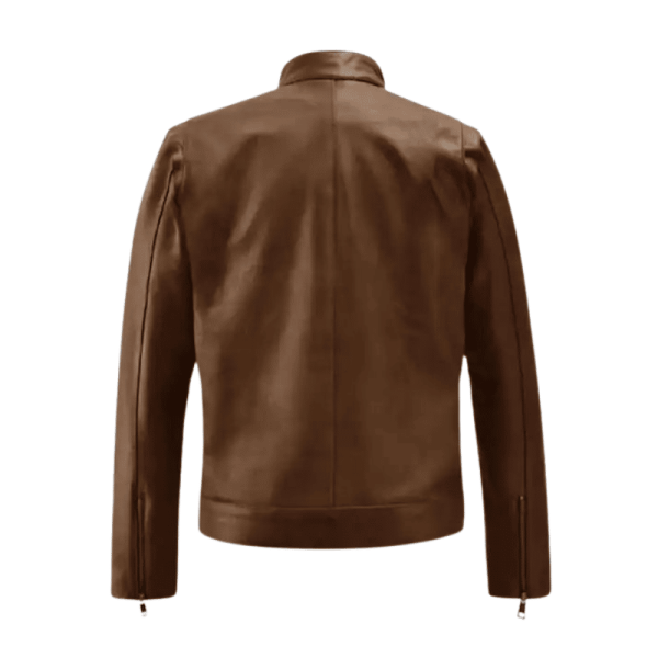 Chocolate Brown Leather Jacket​ Back