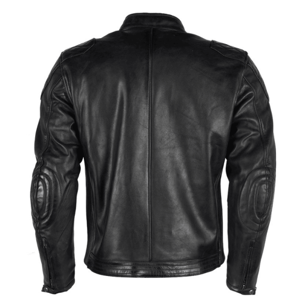 Cropped Leather Moto Jacket Back